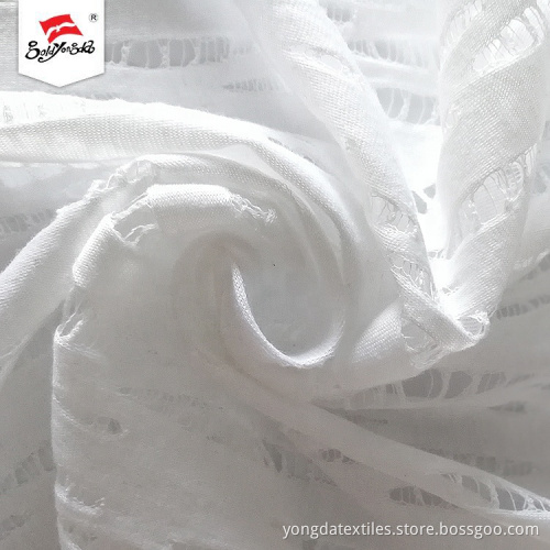 Weißer Jacquardstoff aus 100% Polyester für Kleid
